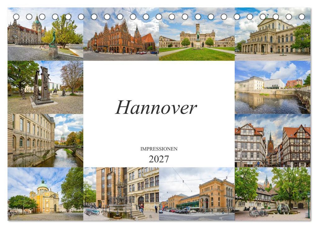 Hannover Stadtansichten (Tischkalender 2027 DIN A5 quer), CALVENDO Monatskalender