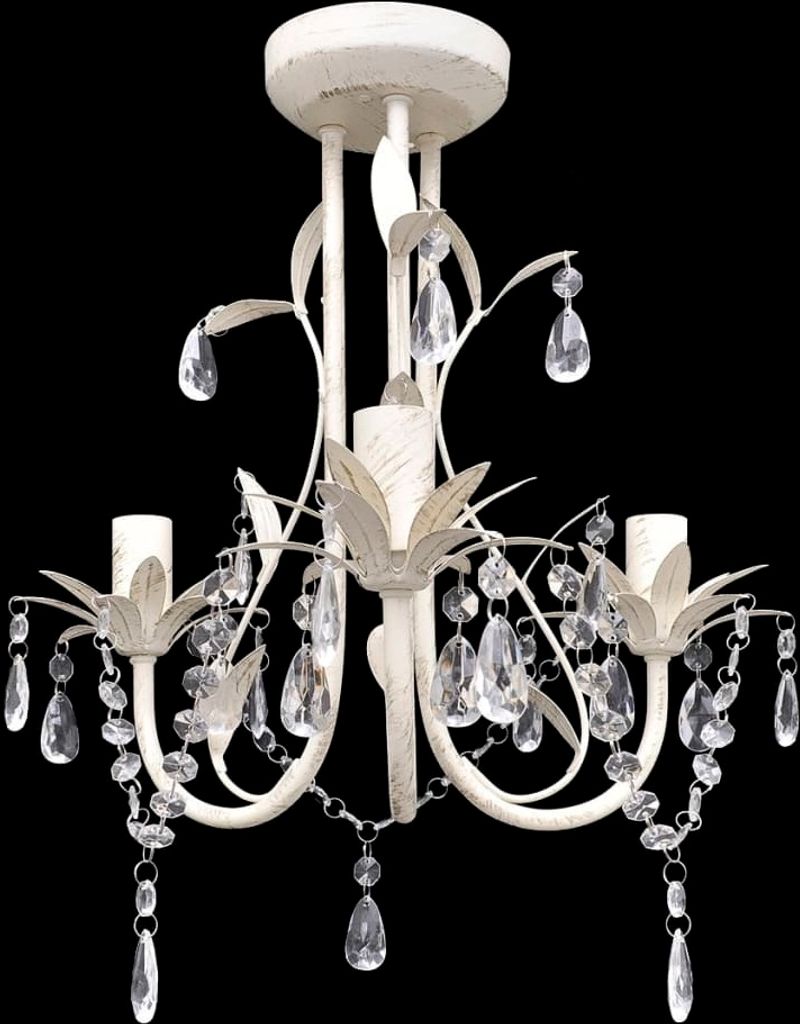 VIDAXL -Kristallkronleuchter mit weißem elegantem Design (3 Zdjęcie produktu 