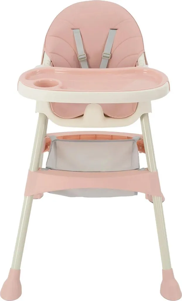 Chaise bébé évolutive rose avec structure en métal robuste et stable - 10