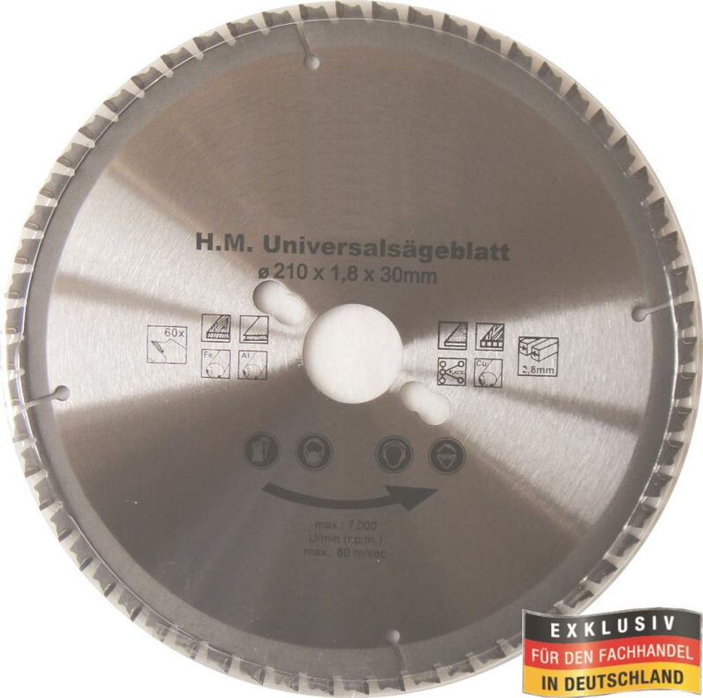 Multi Sägeblatt 210 x 30,0mm 60 Zähne Kreissägeblatt Produktbild 