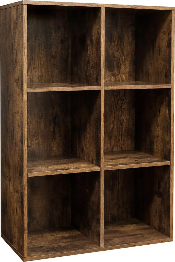 Bibliothèque 65,5 x 30 x 97,5 cm Marron Foncé avec 3 Niveaux de Rangement