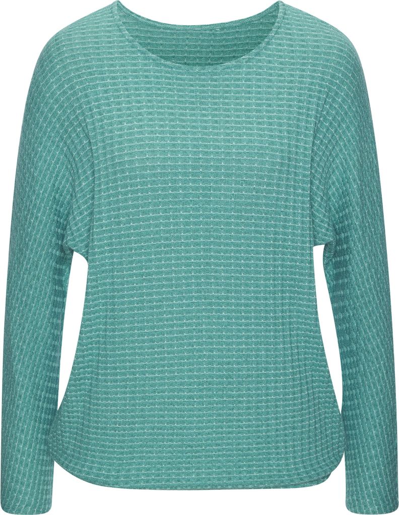VIVANCE Langarmshirt mint, creme Größe 32/34