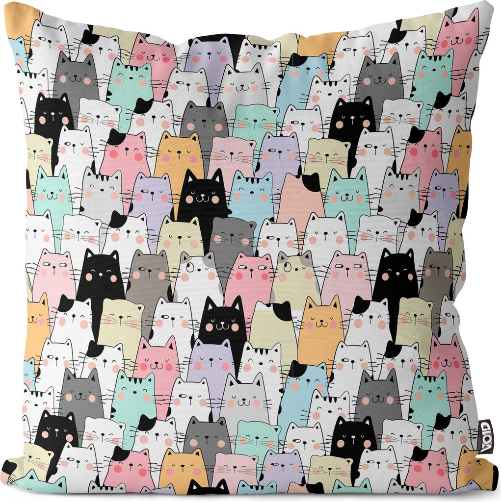 VOID Katzen Comic Katzenbande Kissenbezug Kissenhülle sofa couch wohnzimmer dekoration wasserfest Outdoor Kissen bezug deko