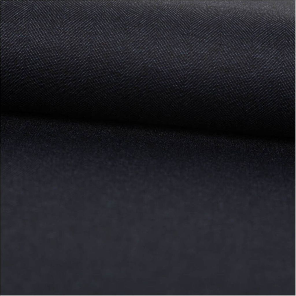 Bekleidungsstoff Vicenza Herringbone dunkelblau 1,48m Breite