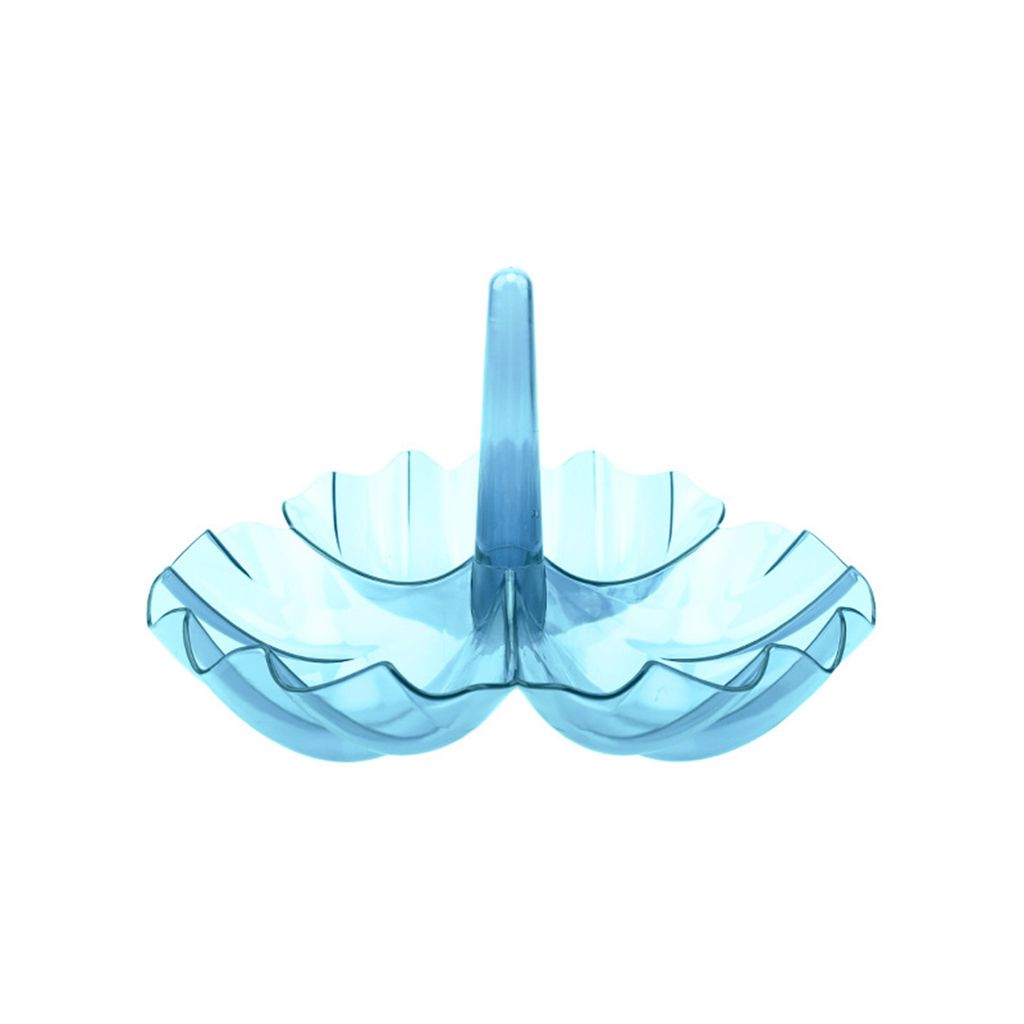 Multi -Tier -Plastikplatten Fruchtschalen Dekorative Party Desserts Nüsse Halter-Blau