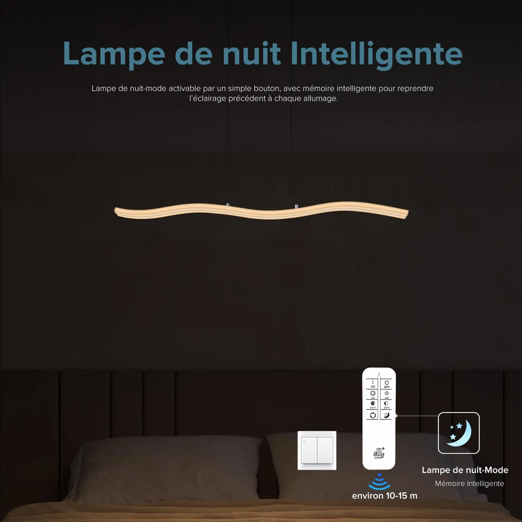 Plafonnier LED Salon et Chambre Alivetta3300 Blanc avec Télécommande - 3