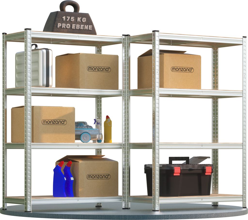 MONZANA® 2x Schwerlastregal 160x90x40cm 1400kg 4 Produktbild
