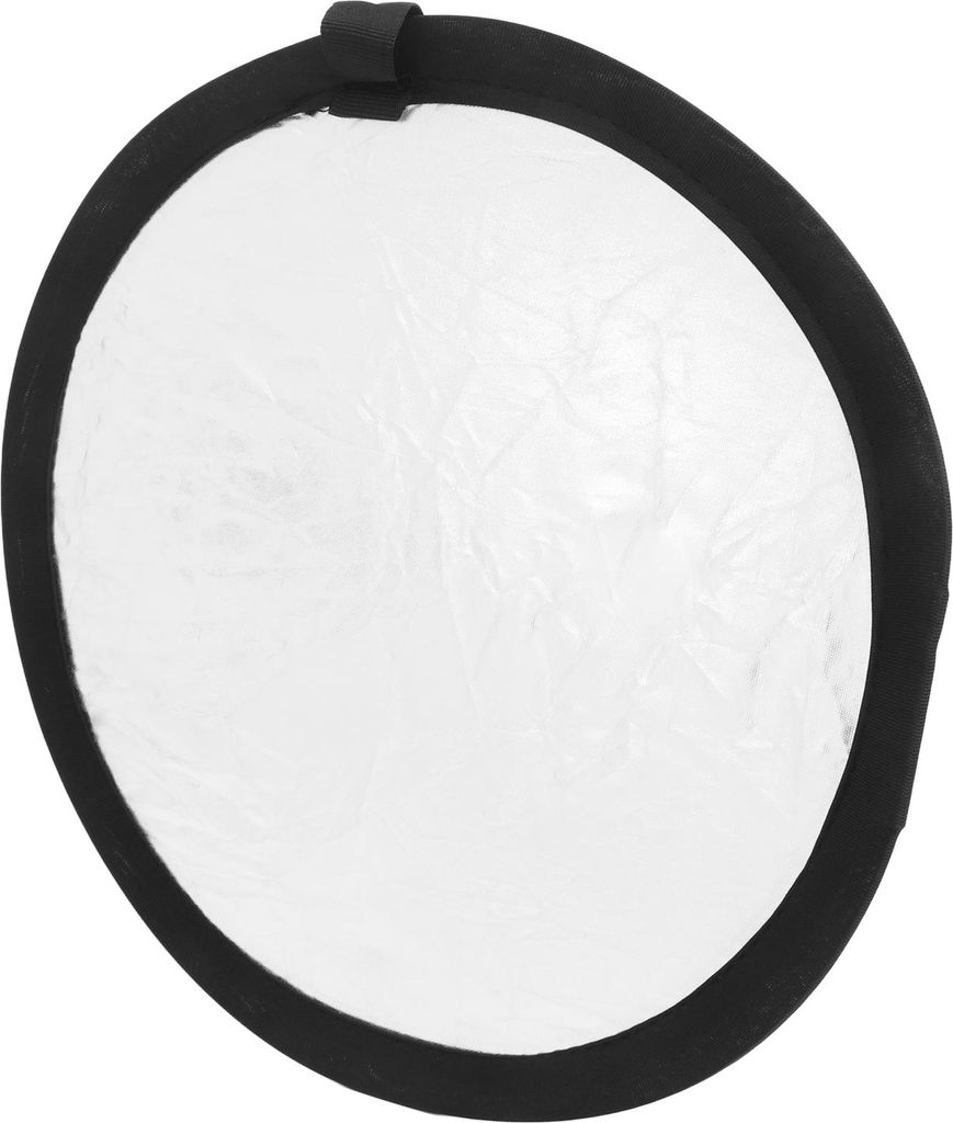 Scheibenlichtreflektor, 30 cm, rund, silberfarben, weiß, zusammenklappbar, doppelseitig, für Fotografie