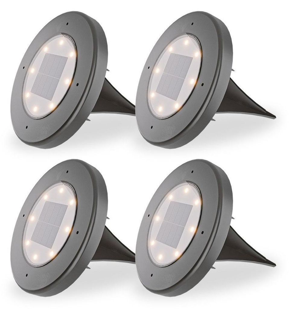 hoftronic Solar Bodeneinbaustrahler 8 LEDs 3000K IP65 Produktbild 