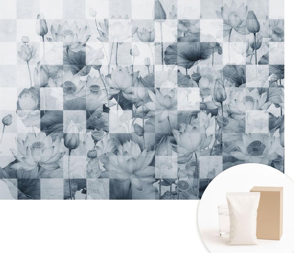 Fototapete - Wandbilder für Wohnzimmer - 208x146 cm - Dekorative Wandfolie - Modernes Design für Wanddekoration - Tapeten für Innenräume - Lotu...