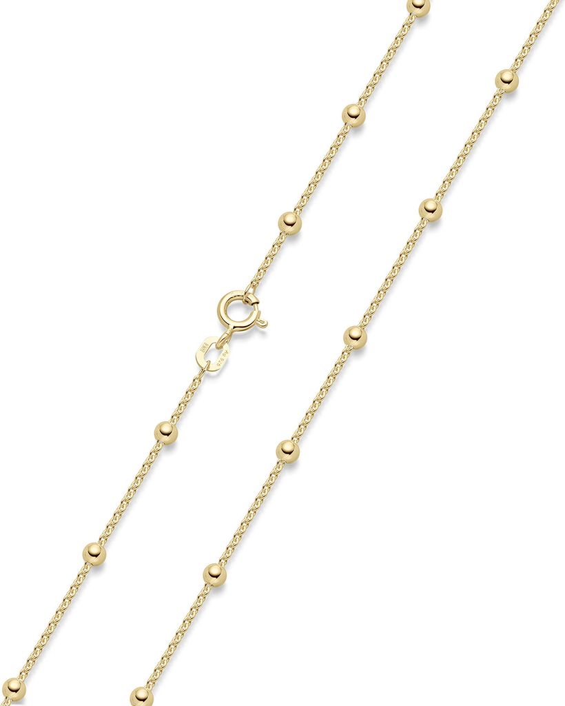 MATERIA Damen Kugeln Kette Gold Halskette - 1,3mm Produktbild 
