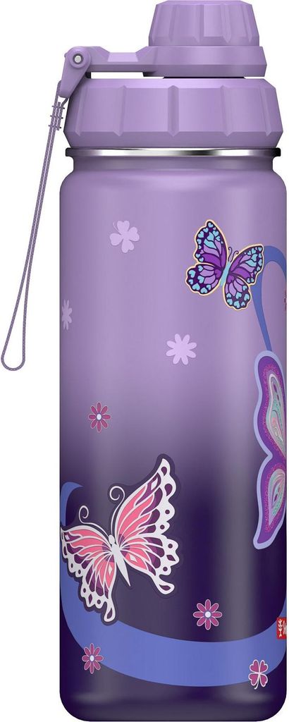 Step By Step Edelstahl Trinkflasche Lila mit Muster 23,5 x Produktbild 