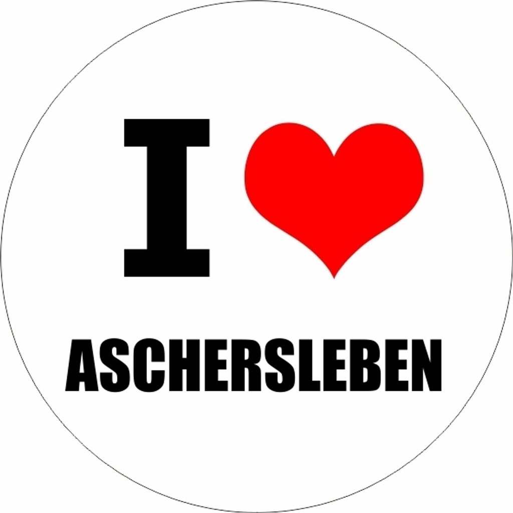 Kiwistar - Autoaufkleber - 5x5 cm - außen klebend - I love Aschersleben Harz für Auto, Laptop, Fahrrad, LKW, Motorrad Aufkleber mehrfarbig Sticke...