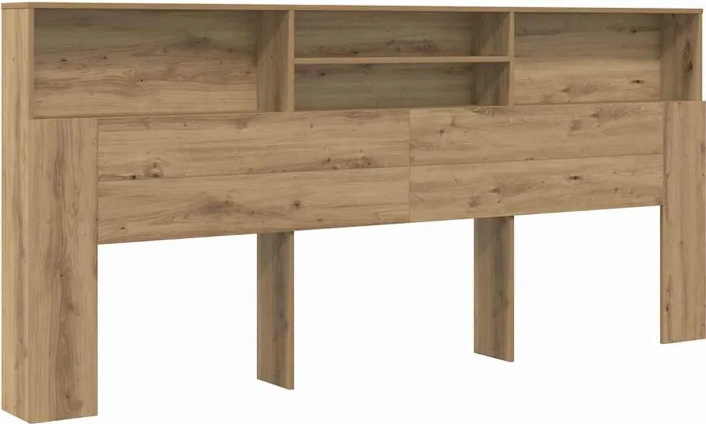 vidaXL Mobile per testiera con ripiano in rovere Artisan 220 x 19 x 101,5 cm