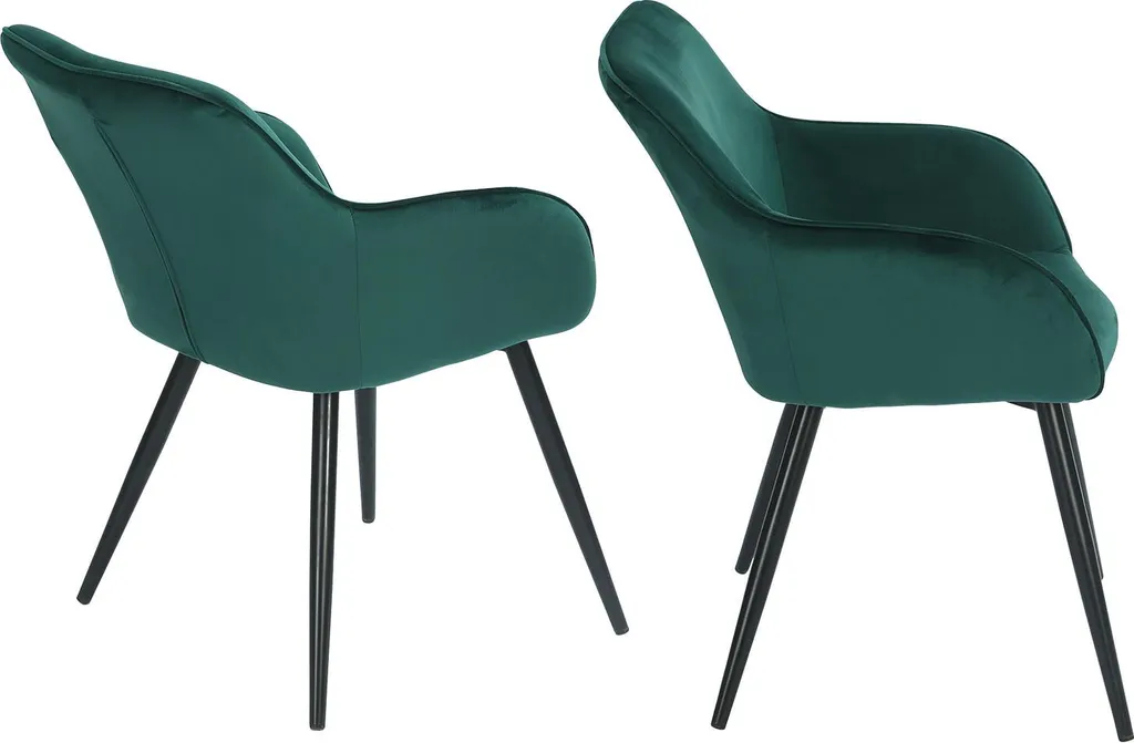 Chaise vintage GISELE velours vert pour bureau ou coiffeuse design et cosy