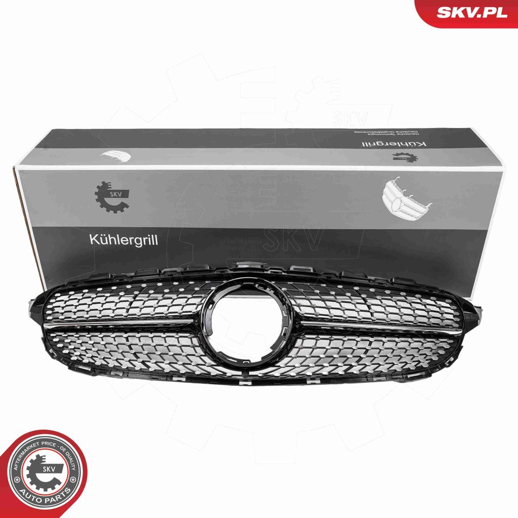 ESEN SKV 66SKV533 Kühlergrill Frontgrill passend für MERCEDES-BENZ C-Klasse T-modell (S205) Glänzend Schwarz