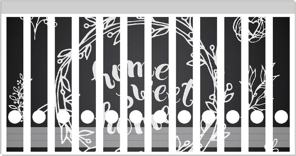 Wallario Ordnerrücken Sticker, selbstklebend für schmale Ordner, 12 Stück, Motiv Home sweet Home Weiß auf Schwarz