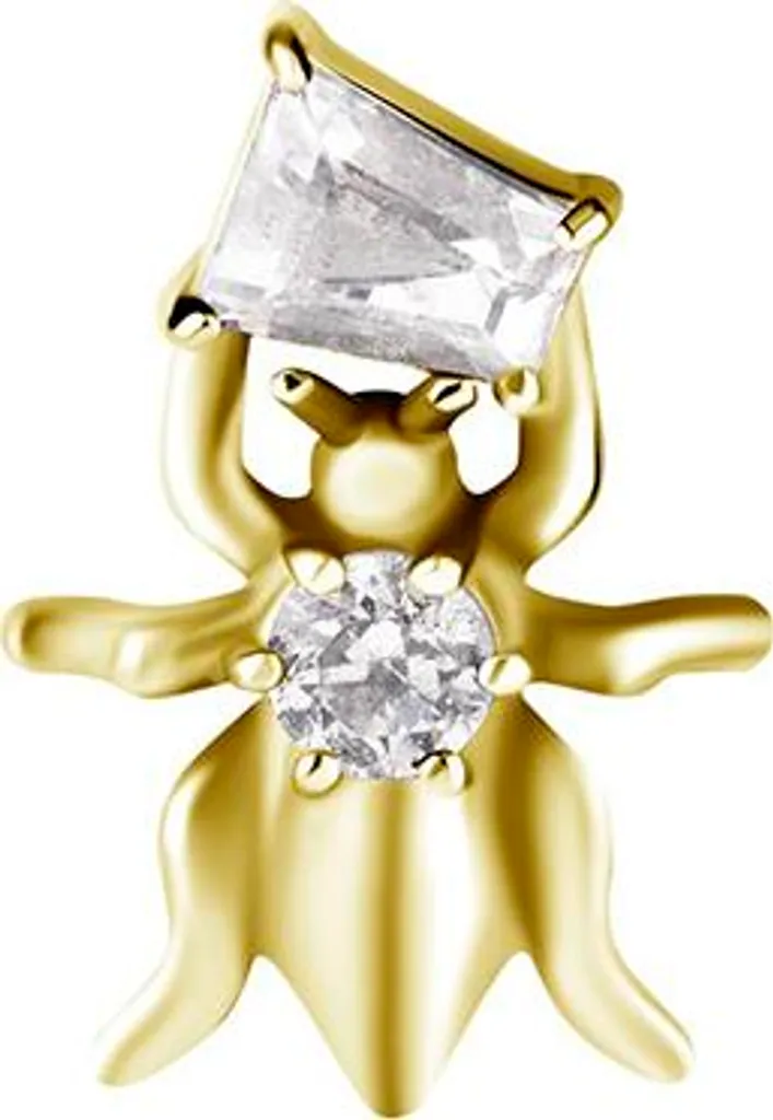 Accessoire élégant en acier inoxydable plaqué or et zircone pour femme