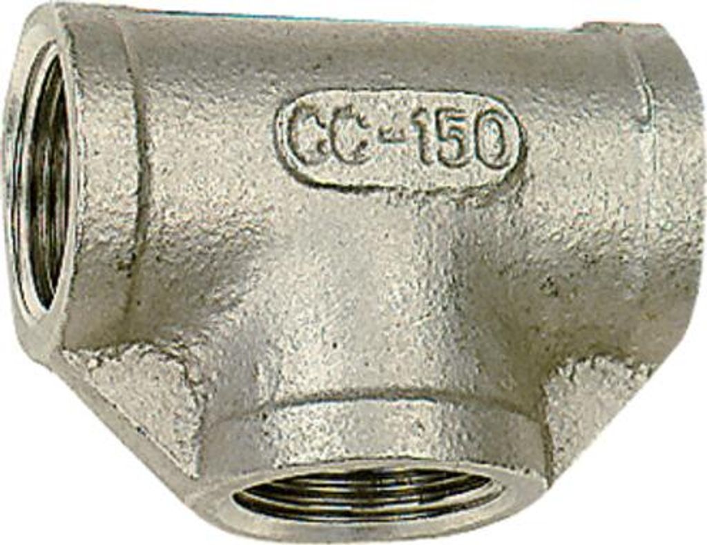 Riegler T-Verteiler, 3 x innen, Rp 1, Edelstahl 1.4408