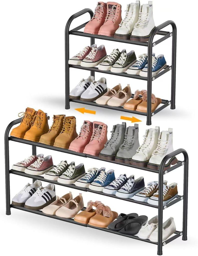 Ausziehbares Schuhregal 3 Ebenen, Platzsparend Schuhregal Produktbild 