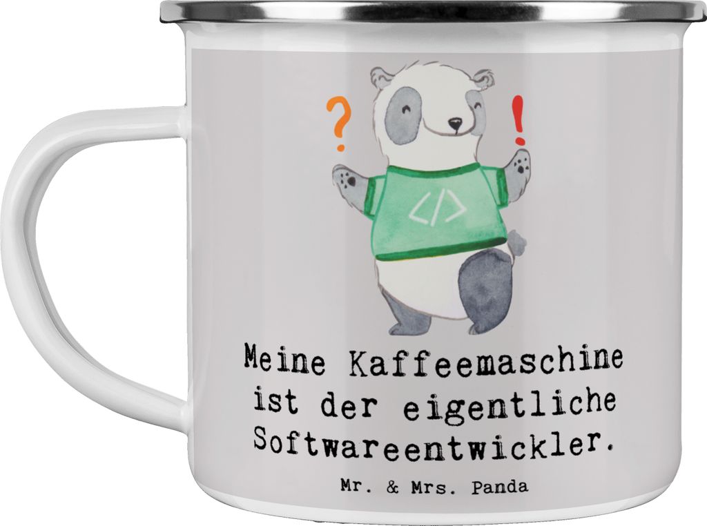 Mr. & Mrs. Panda Teetasse Softwareentwickler Held - Grau Produktbild 