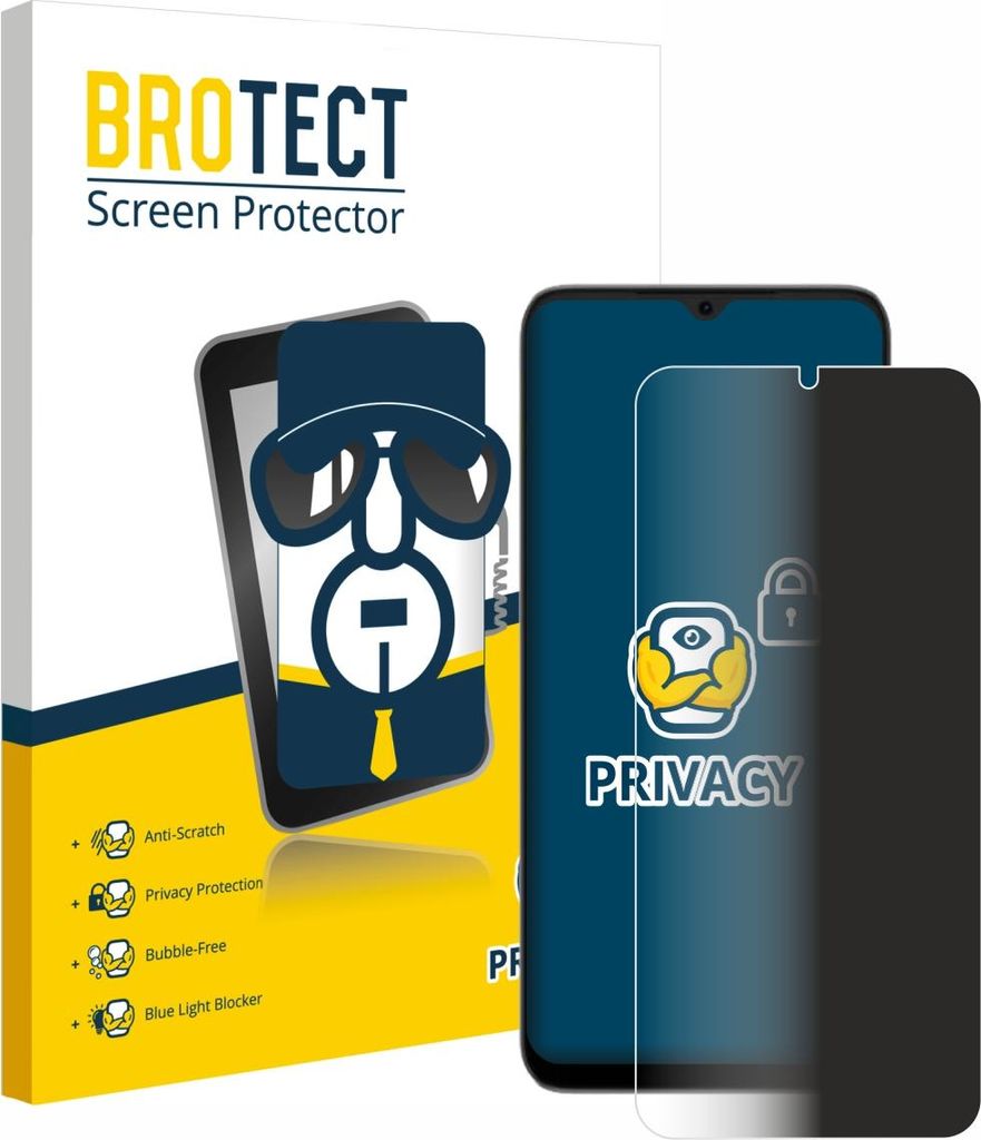 BROTECT Sichtschutzfolie für Doogee Note 56X Anti-Spy Privacy Sichtschutz Blickschutz Folie Blaulicht-Schutz