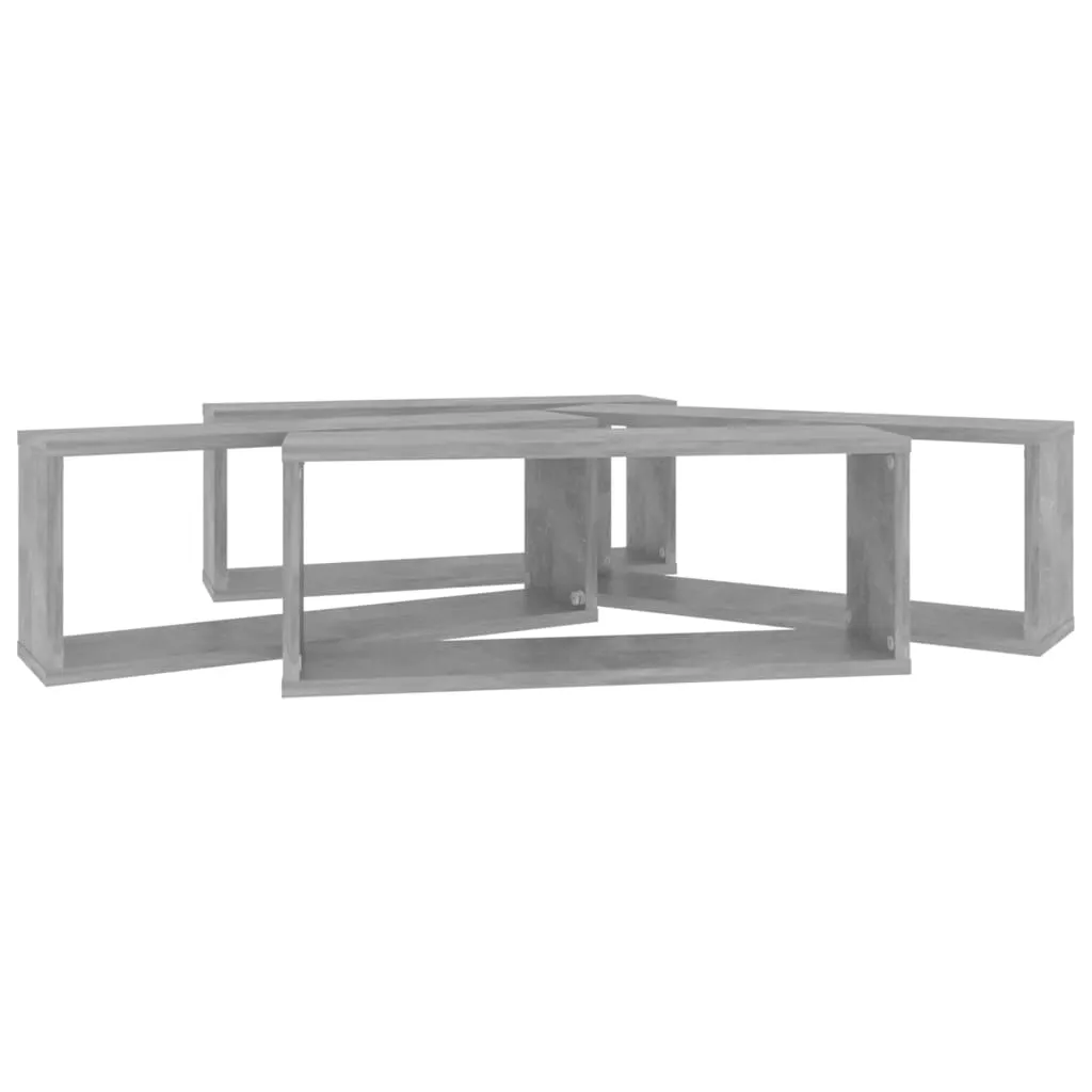 Offerta Set 4 Mensole Parete Grigio Cemento 60x15x23 cm - Qualità - 8