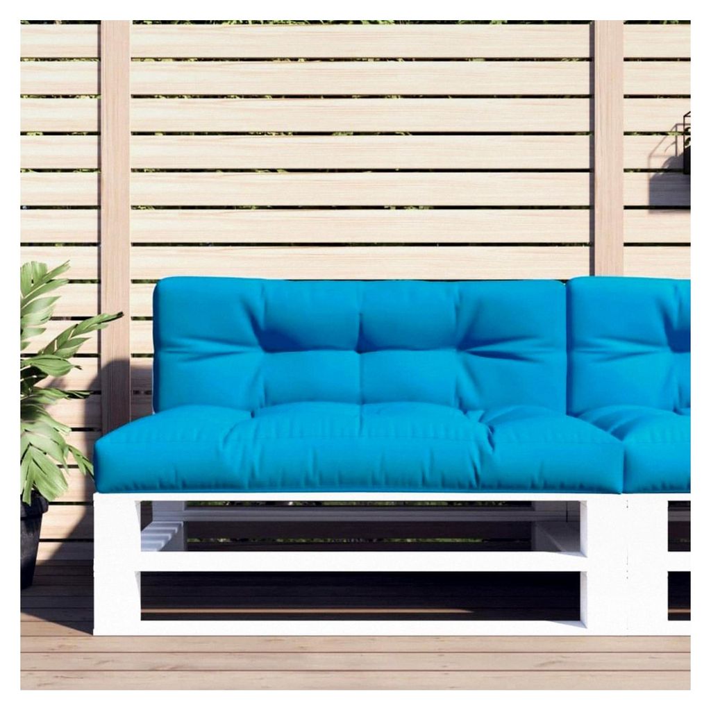 Palettenkissen 2 Stück Blau Stoff für Terrasse, Garten, Balkon