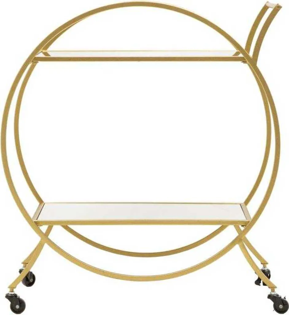 Chariot de bar miroir Globe : la solution de rangement chic et dorée - 2