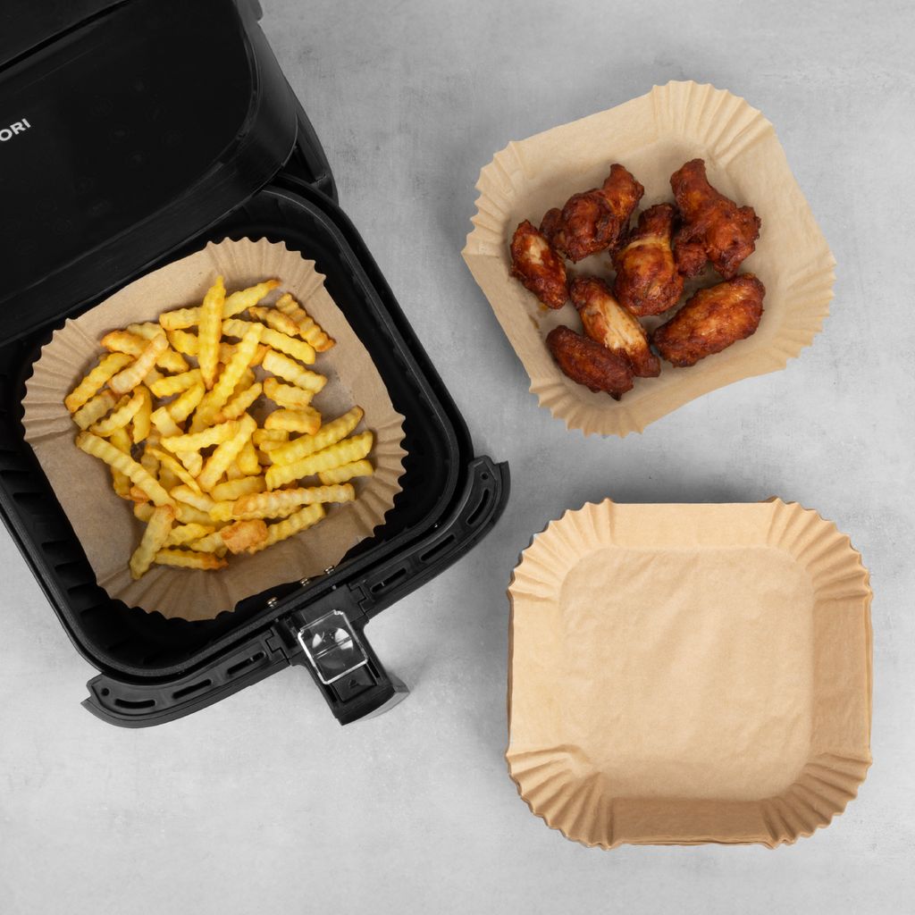 100 Pcs Papier Cuisson Air Fryer, Moule Air Fryer, Papier Sulfurisé pour Air Fryer Accessoires, Papier Air Fryer 20x20cm pour Friteuse à Air Chaud, Poêle à Frire, Micro-ondes (100 100 Pcs Papier Cuisson Air Fryer, Moule Air Fryer, Papier Sulfurisé pour Air Fryer Accessoires, Papier Air Fryer 20x20cm pour Friteuse à Air Chaud, Poêle à Frire, Micro-ondes (100