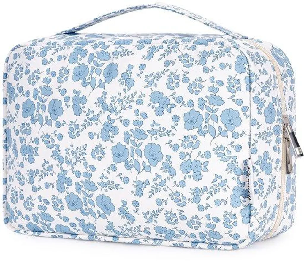 Sac à fleurs bleu suspendu pour femme en tissu résistant et élégant