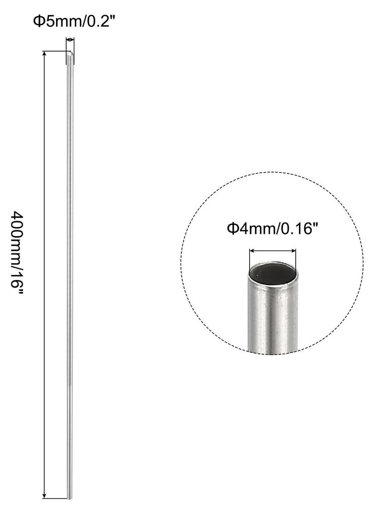 2 Stš¹ck Edelstahlrohr ? 4mm, 400mm Tauchhš¹lse Schutzrohr Hš¹lsen fš¹r Temperaturfš¹hler