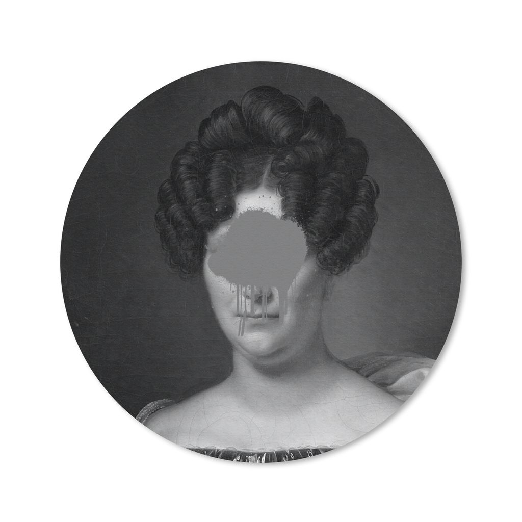 MuchoWow Mauspad Mousepad Johanna Henriette Engelen - Alexandre Jean Dubois Drahonet - Schwarz und Weiß 50x50 cm - Mousepads - Maus Mat - Pad - ...