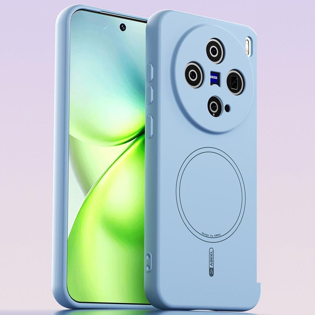 Magnetische Handyhülle für Vivo X200 Pro Mini, MagSafe kompatible, Flüssig Silikon Stoßfest Kratzfest Hülle Blau
