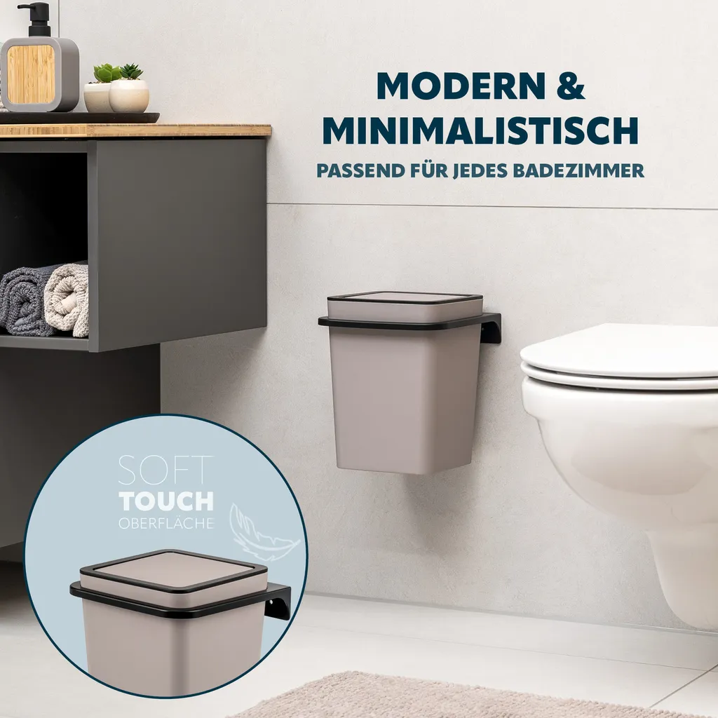 Cestino Cosmetici bremermann SAVONA Tortora 5,5L - Arredo Bagno - 2