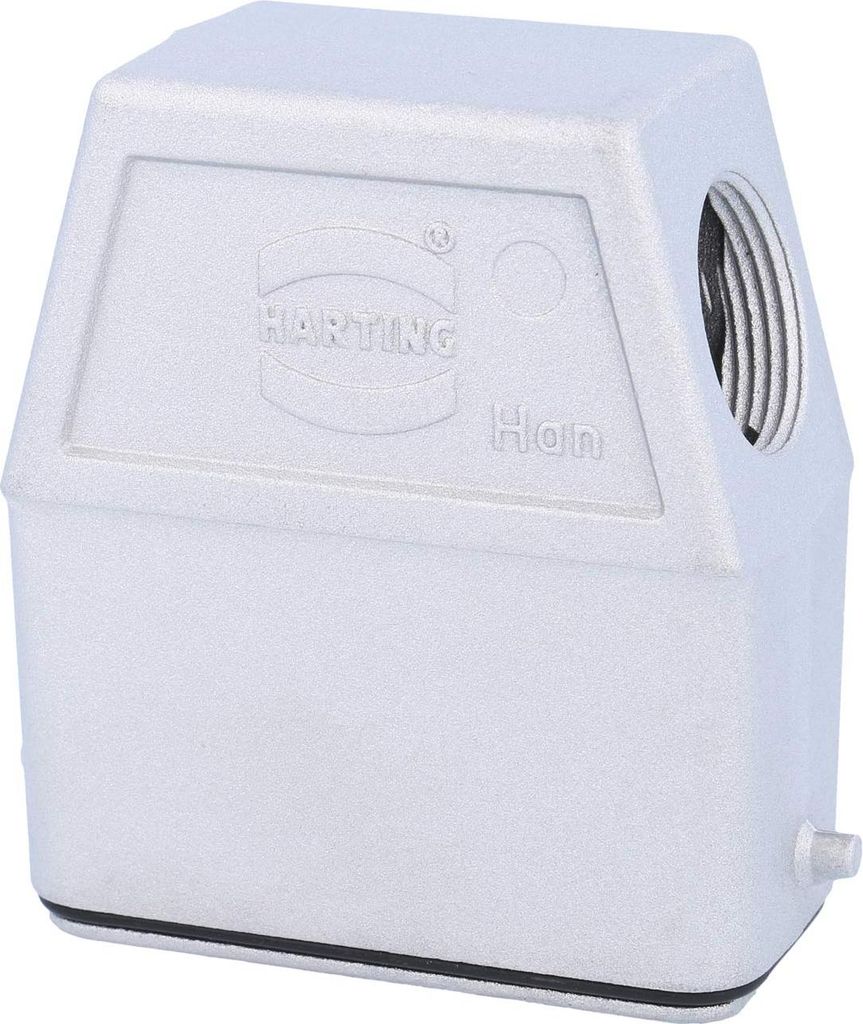 HARTING Han 10A EMV Tüllengehäuse hoch, 1xPG16 seitlicher Kabelabgang, für 1 Bügel (am Unterteil) EMV-Verschraubung