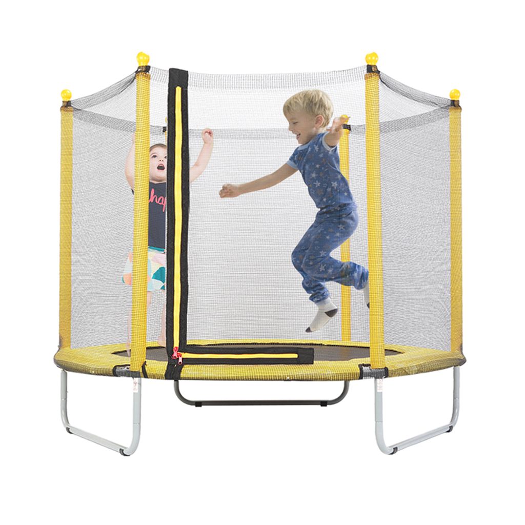 Kinder Trampolin mit Sicherheitsnetz Indoor Jumper Fun Gartentrampolin Ø140cm DE 