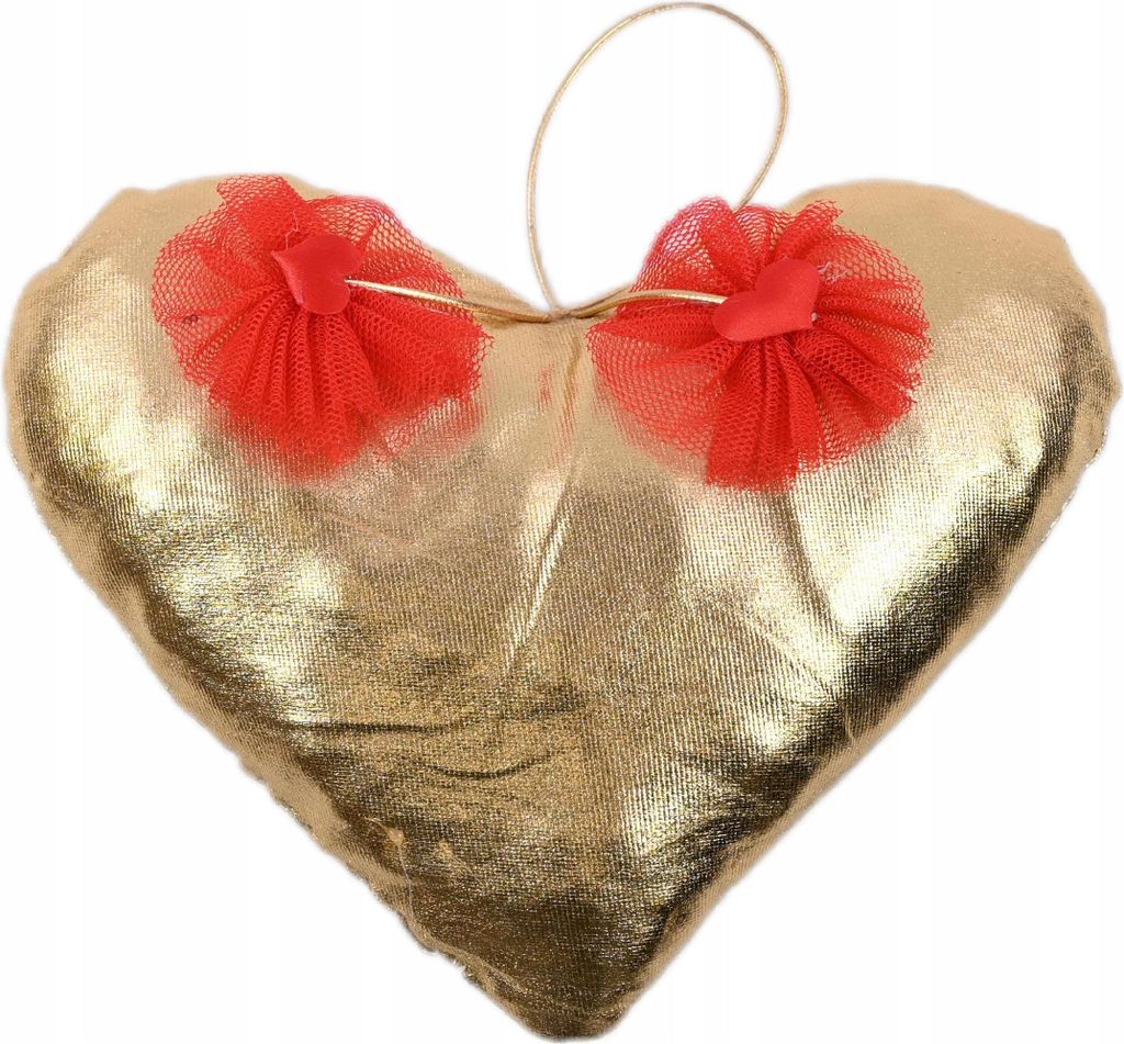 Goldene Herz-Kissen Dekokissen Valentinstag Geschenkidee Premium Deko Schlafzimmer Herzform Weich