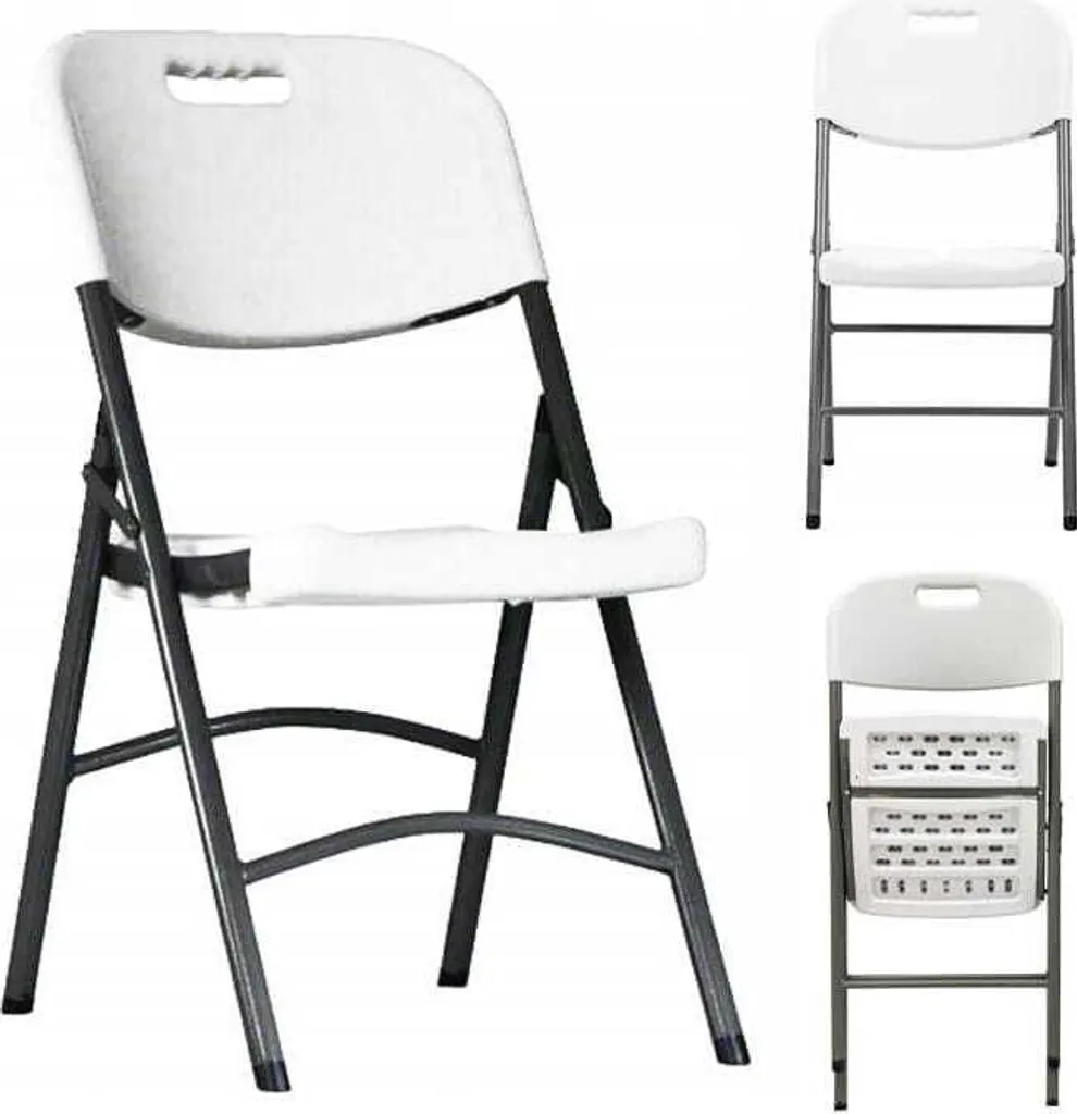Chaise traiteur pliante robuste coloris blanc idéal pour usage intensif