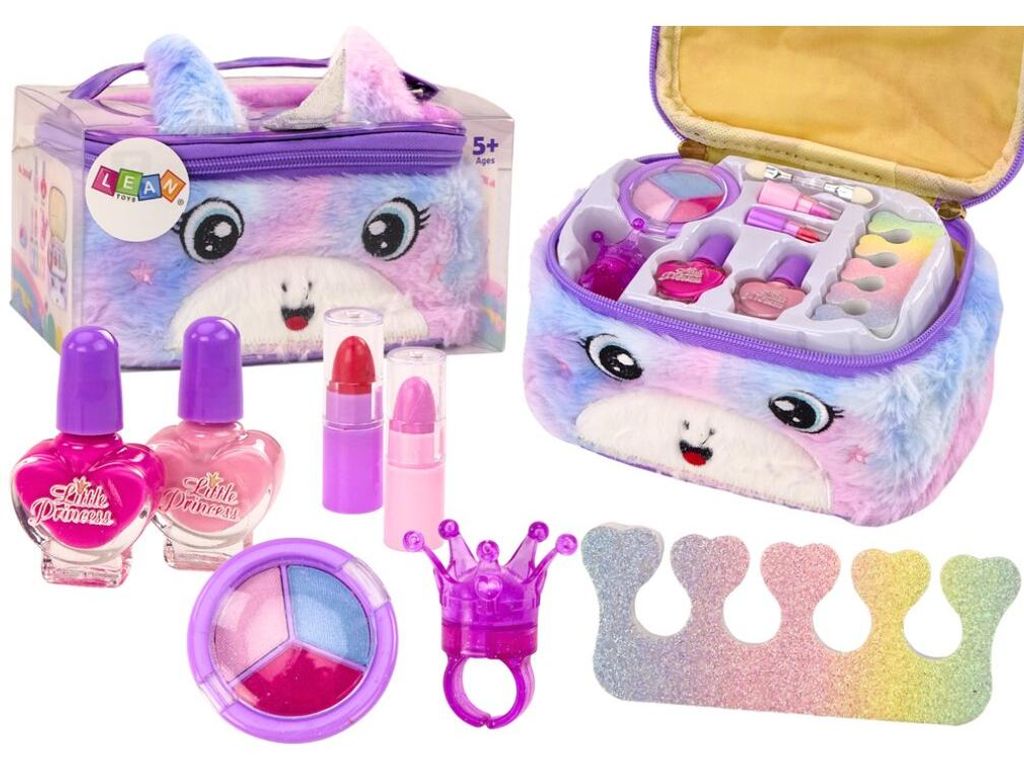 Beauty-Set in Plüsch-Kosmetiktasche, Einhorn-Nagellack-Schatten