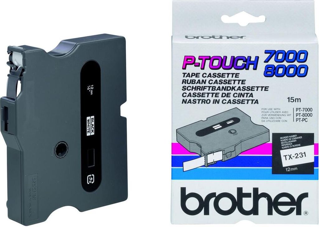 Brother TX-231, Schwarz auf weiss, TX, China, 5 Jahr(e), Produktbild 