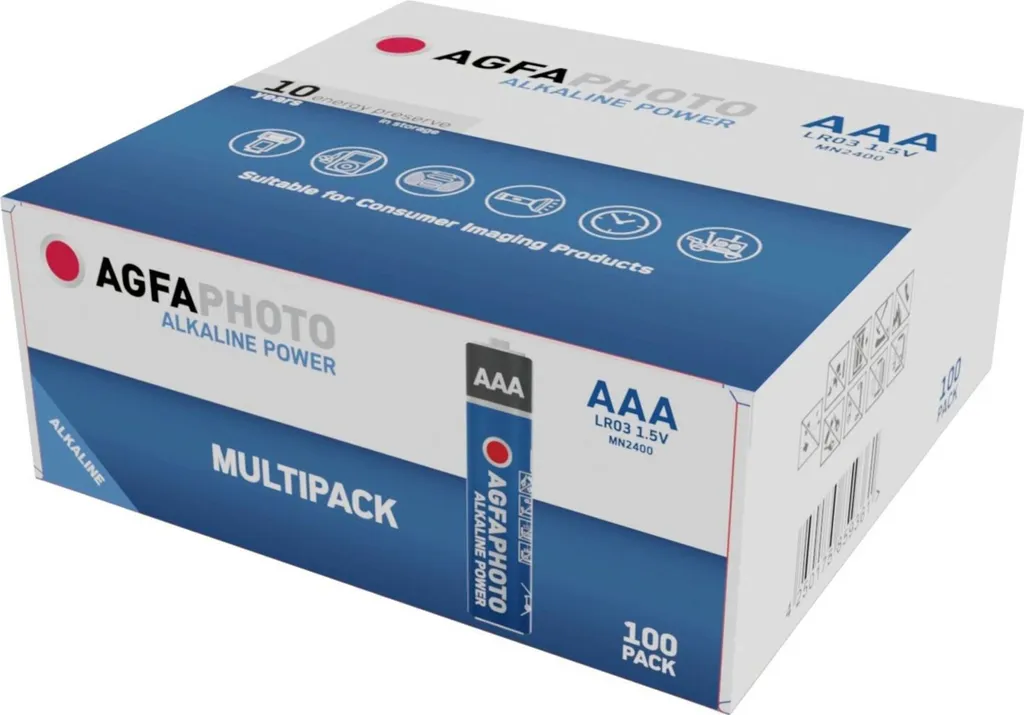 AgfaPhoto Batterie Alkaline Power AAA LR03 1.5V Micro 100St 110-859361