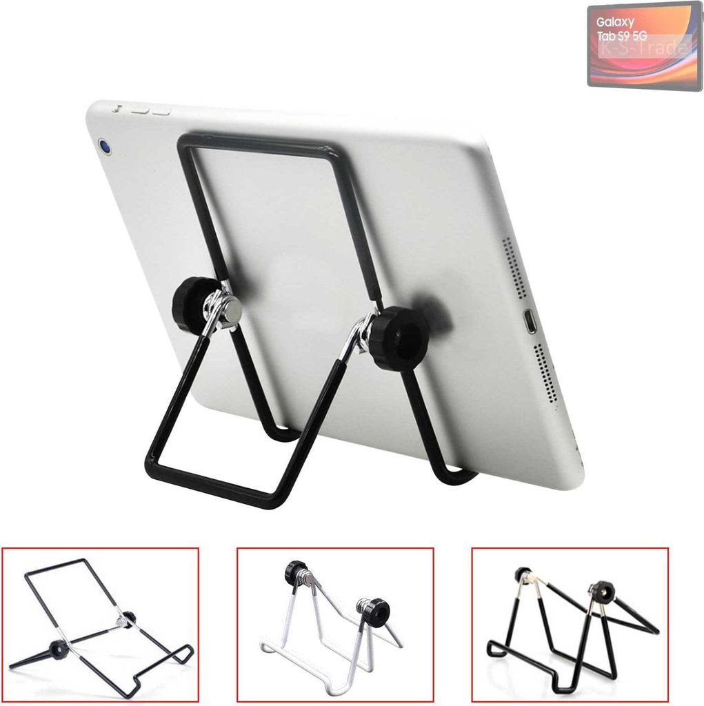 K-S-Trade Tablet-Ständer Tablet-Halterung Tablet-Aufsteller kompatibel mit Samsung Galaxy Tab S9 5G faltbarer Tischständer Tablet Halterung