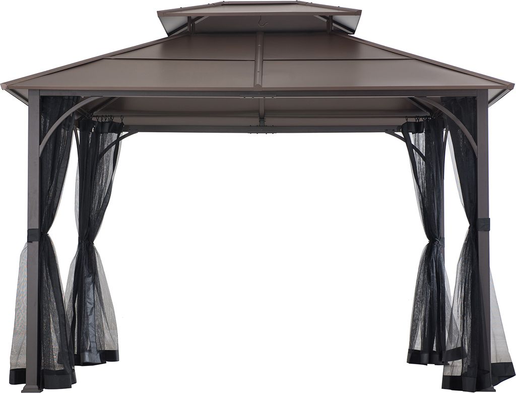 Sunjoy Stahl Pavillon 3x3 KALDI - 307cm x 366cm, hnědá Obrázek produktu 