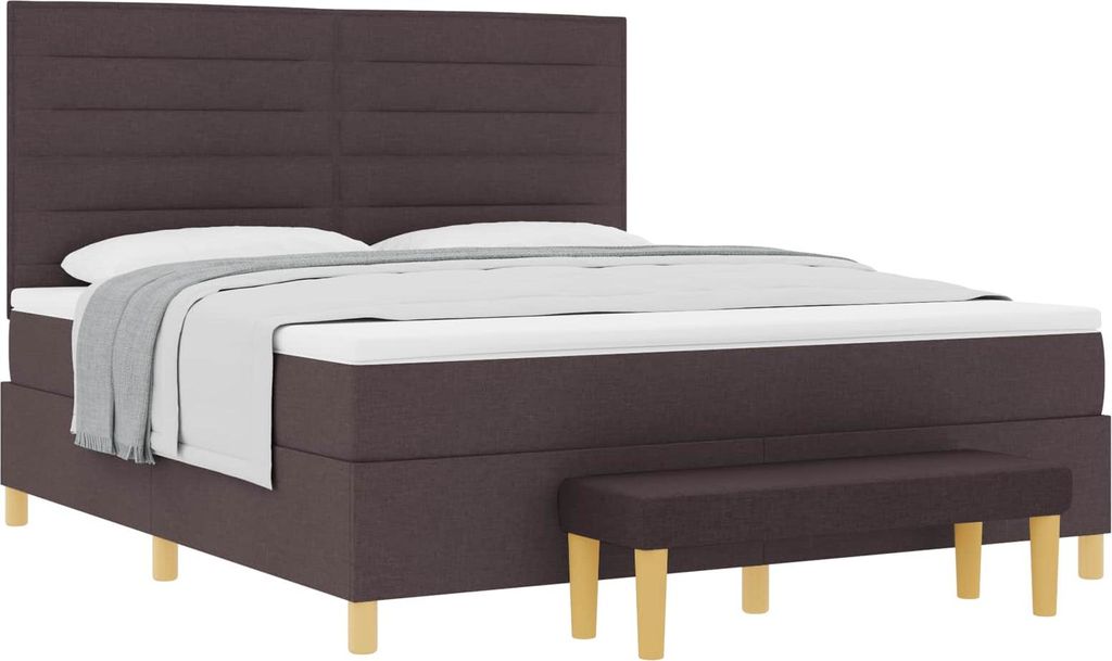 Boxspringbett mit Matratze Dunkelbraun 180 x 200 cm Stoff