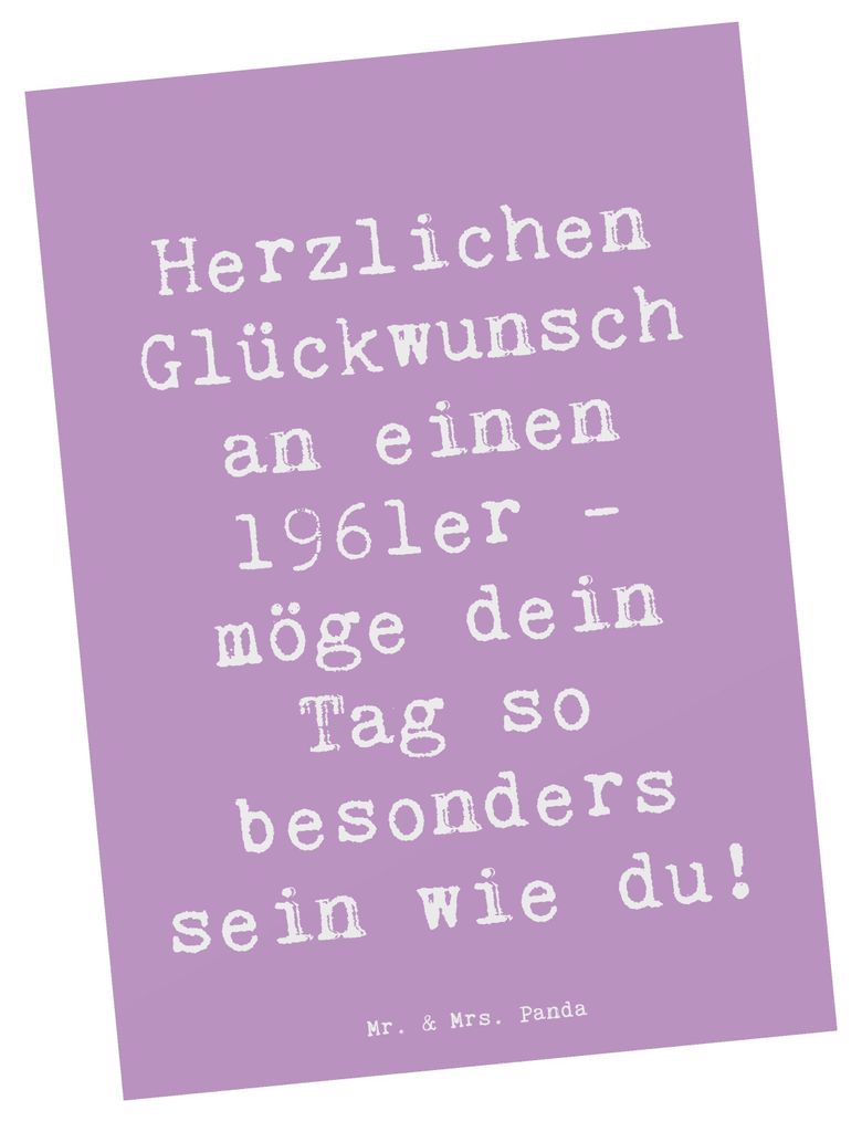 Mr. & Mrs. Panda Postkarte Spruch 1961 Geburtstag - Lavendeltraum - Geschenk, Happy Birthday, Grußkarte, Familie, Ansichtskarte, Alter, Ansichtska...