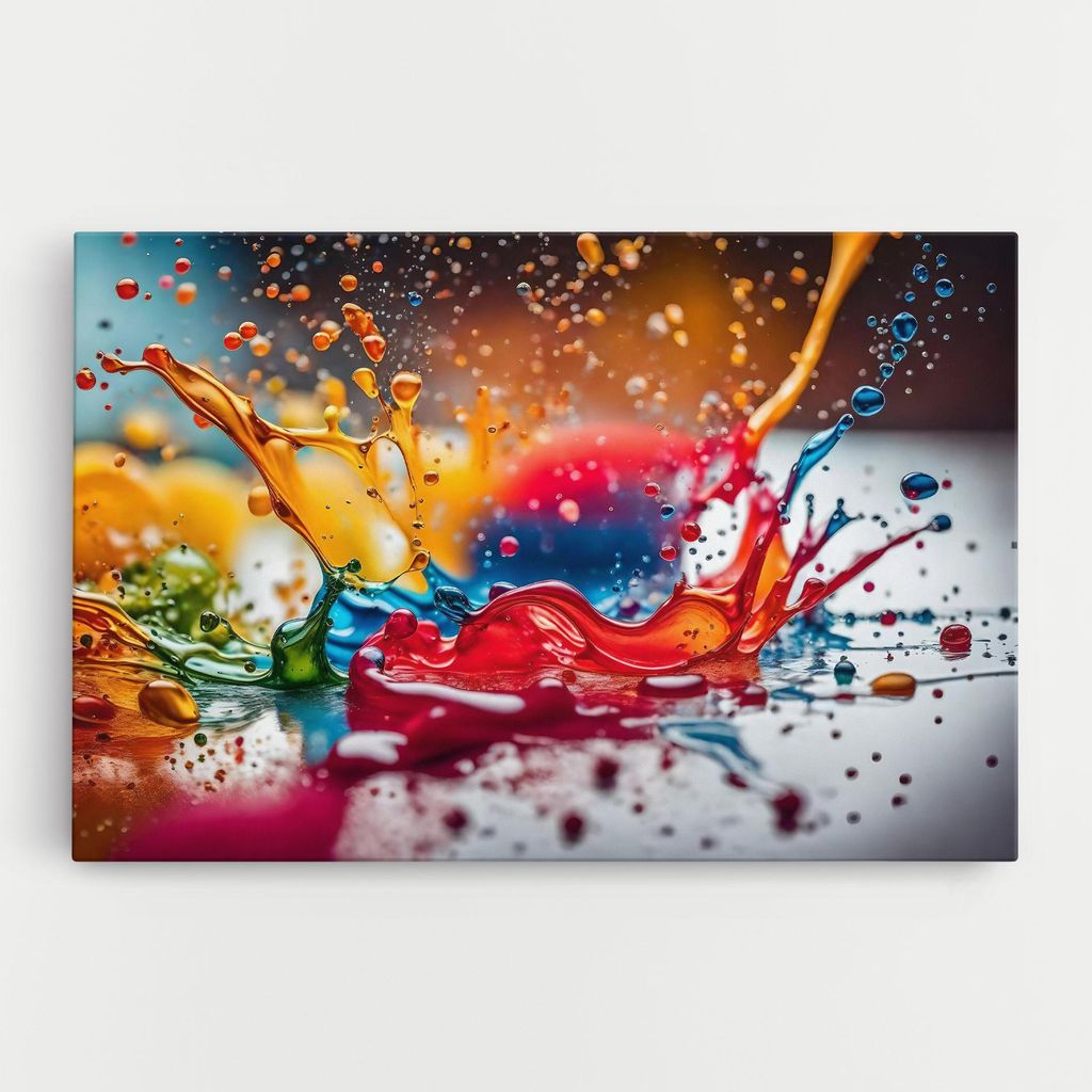 ARTHUB Leinwandbild 80x120 cm, Water Color Splash | Wohnzimmerdekoration, Hängende Bilder, Wanddekoration, Heimdekoration, Abstrakte, Lebendige ...