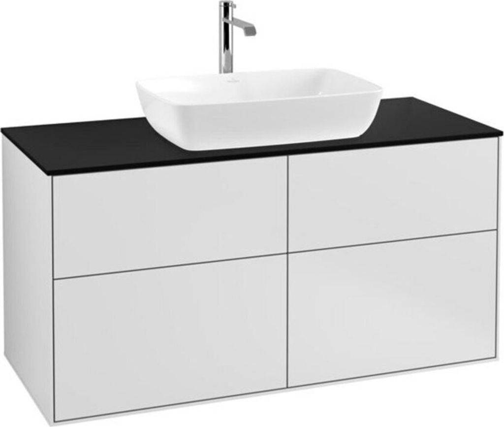 V&B Waschtischunterschrank Finion 120x60,3cm, Abd.-Pl. bla m, wh. m Lac