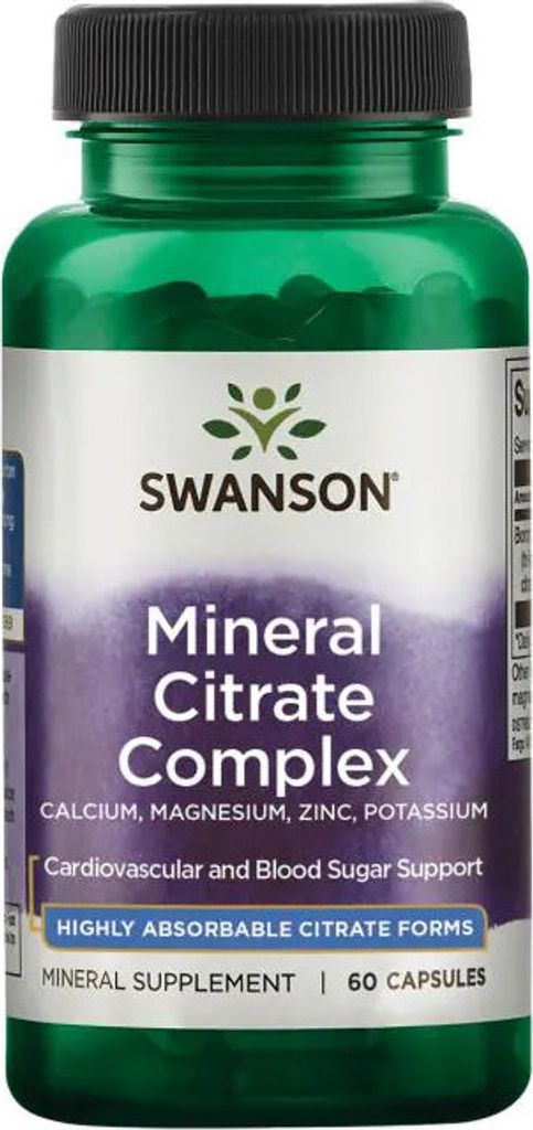 MultiMineral Citrat - Calcium, Magnesium, Zink, Kalium 60 Kapseln Swanson Health Products