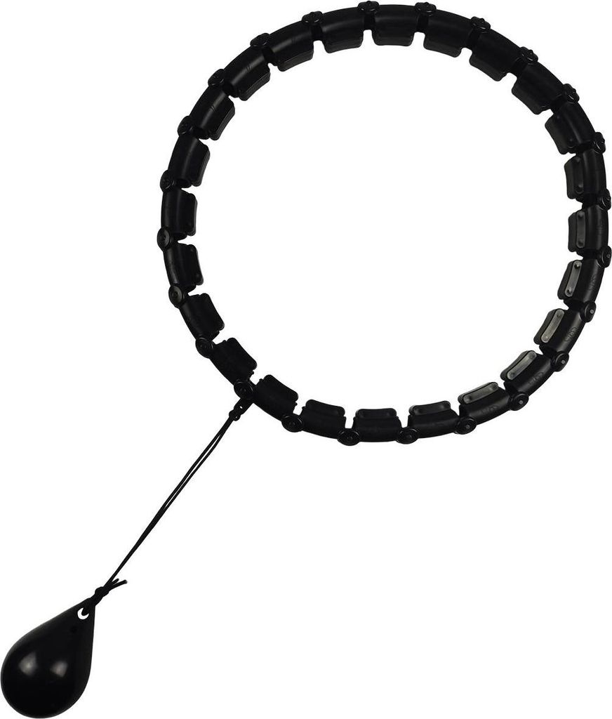 Enero Fit Hula Hoop mit Massagefunktion & Gewicht – verstellbarer Fitnessreifen Ø 55–133 cm, 24 Segmente, schwarz – Massage Hula Hoop für T...